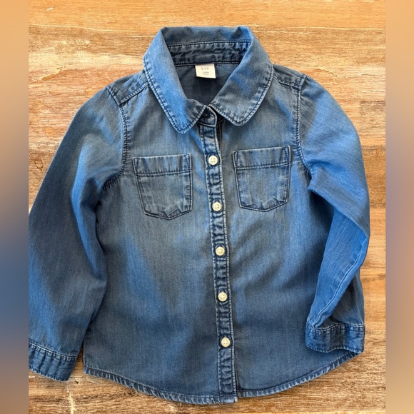 GAP Other - Baby GAP Toddler Medium Indigo Wash Button Down Shirt, Size 3 Years, 3T Unisex